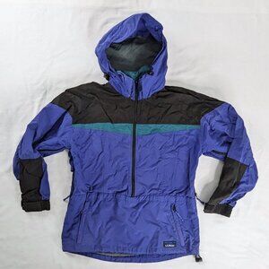 VTG L.L. Bean Pullover Blue Purple Black Anorak Unisex Jacket Outdoor Gorp